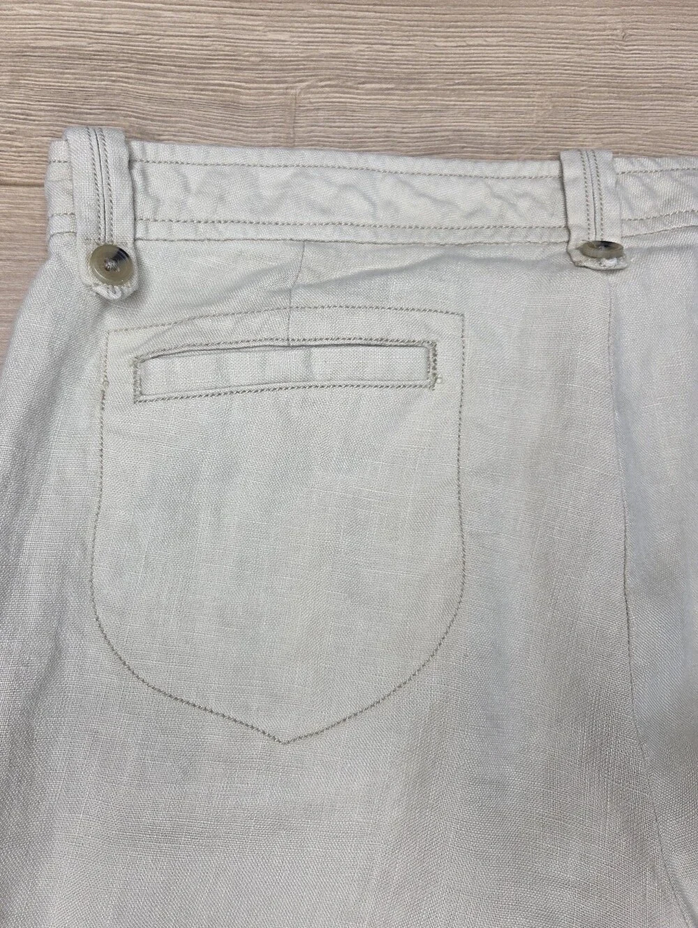 Banana Republic 100% Linen Wide Leg Pants Women's Size 10 Tan Neutral Coastal
